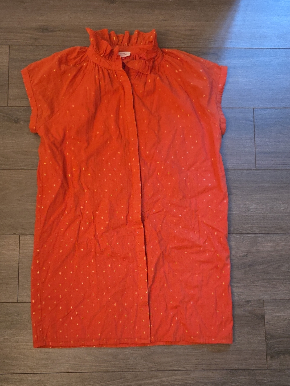 Never A Wallflower Orange Dress with Gold Foil Detail
